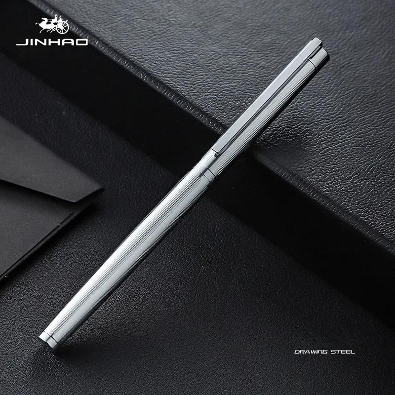 JINHAO 126 Platinum Fountain Pen All Steel Fine Nib Financial Office Student School Office Supplies Ink Pens Stationery PK 9019