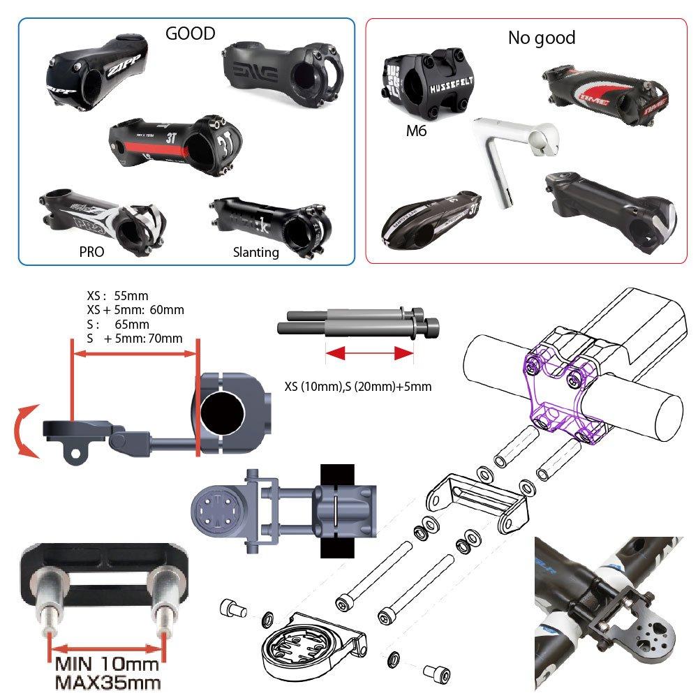 Bryton Combo držák šroubový typ spodní [REC MOUNT] (s adaptérem) [BRY-BOLT17+GP]