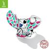 Rabbit Ear Magic Hat 925 Silver Bracelet Beads Contrasting Color Design Loose Bead String Scc2243
