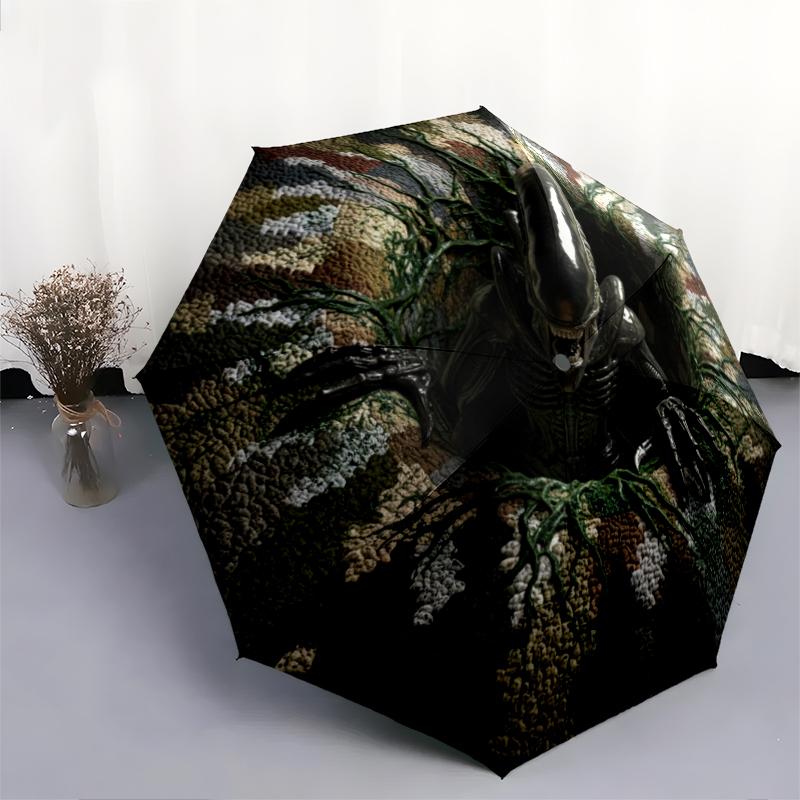 1 PC Automatic Folding Umbrella - Cartoon Pattern, Portable & Foldable Design with 8 Ribs, Christmas Birthday Gifts