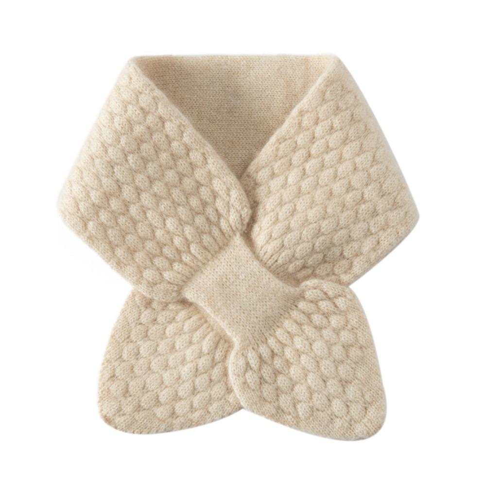 Thickening Cross Knitted Scarf Bib Snood Cowl Tube Thermal Neck Warmer Scarf  Winter