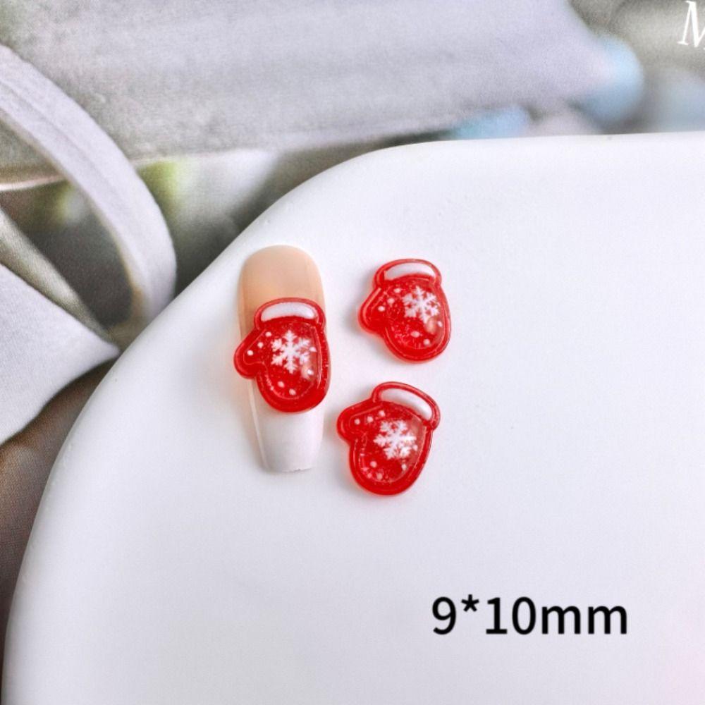 10Pcs Mini Christmas Nail Art Decoration Cartoon Nail Parts Accessories Nail Art Ornaments  Women