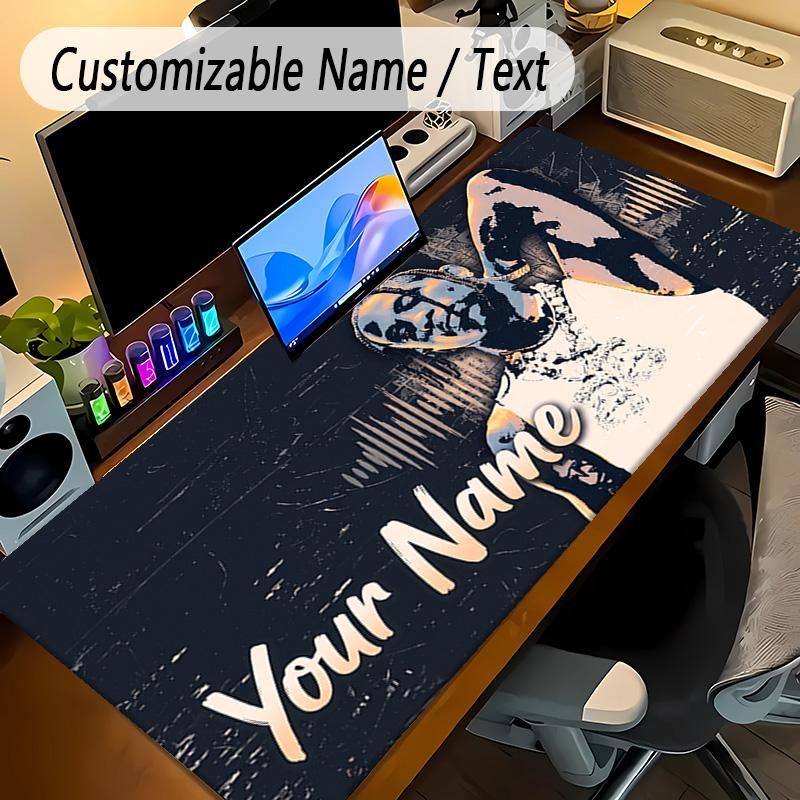 Tapete de Mouse Grande Travis Scott Nome Personalizado Texto Personalizado Tapete de Mesa Antiderrapante Pad para Jogos