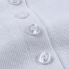 Buttons Summer Crop Top T-shirt Women Corset Skinny Knitted Tee Shirt Femme Casual Basic Sexy Tshirt Woman