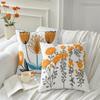 American Pastoral Floral Embroidery Canvas Cushion Cover - Cotton & Linen