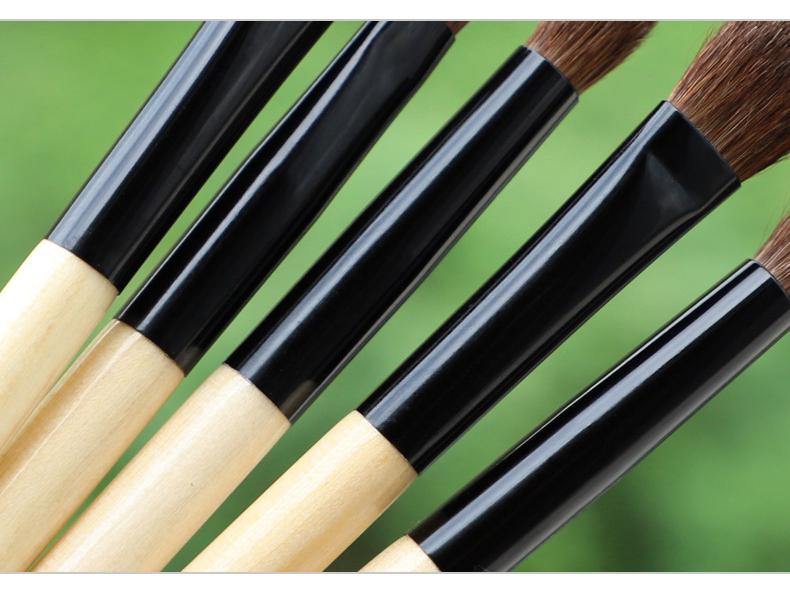 5/8-Piece Eye Brush Set: Pony Hair Blending, Luminous Wood Handle, Slanted Eyebrow, Eyeshadow, Concealer Brushes