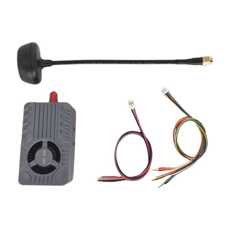 ABUO-VTX 80CH 4.9-6.0Ghz 10W For FPV Video Transmitter Wireless Long-Range Transmission OSD Parameter Adjustment For FPV Drones