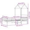 Solid Wood Bed with Canopy 75x190 Cm Pine