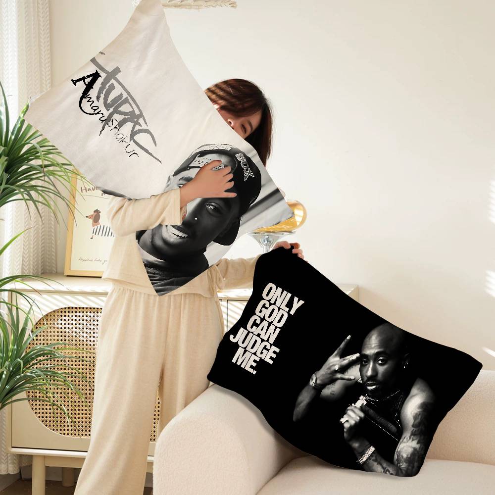 Rapper 2Pac Singer Tupac Quick-Dry Polyester Pillow Towel - Anti-Head Oil & Odor-Resistant for Adult Daily Use