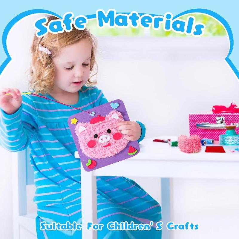 DIY Cartoon Tier Stickerei Puppen Kits Spaß Vliesstoff Einfädeln Nähbretter Kinder Kinder Handgemachte Bastelarbeiten Spielzeug Geschenke