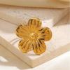 Elegant Adjustable Open Rings Stainless Steel Gold Color Women's Rings Jewelry Gifts Flower Rings Women