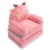 Foldable Sofa Cute Cartoon Shape Comfortable Multifunctional Kids Couch Fold Out for Home Kindergarten