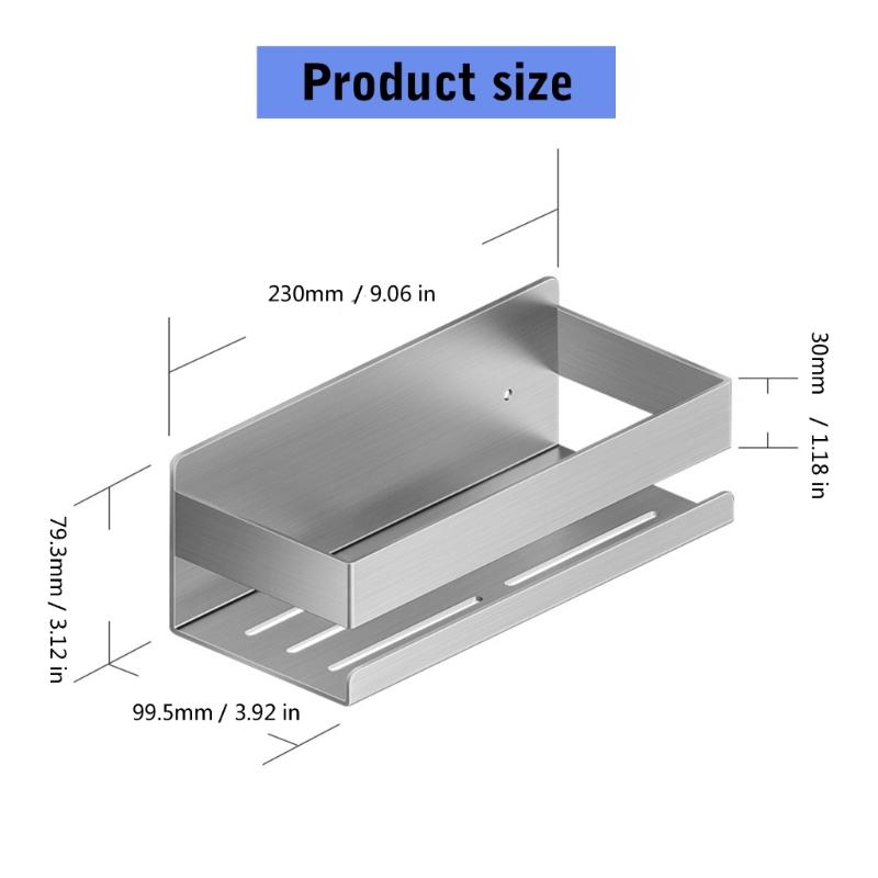 Adhesive Shower Storage Rack Rustproof Shower Storage Unit Adhesive Mount Stand for Bottles and Accessories