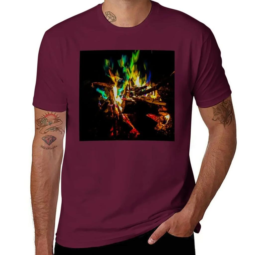 Feuer T-Shirt ästhetische Kleidung Sportfans Hippie-Kleidung Fruit of the Loom Herren T-Shirts