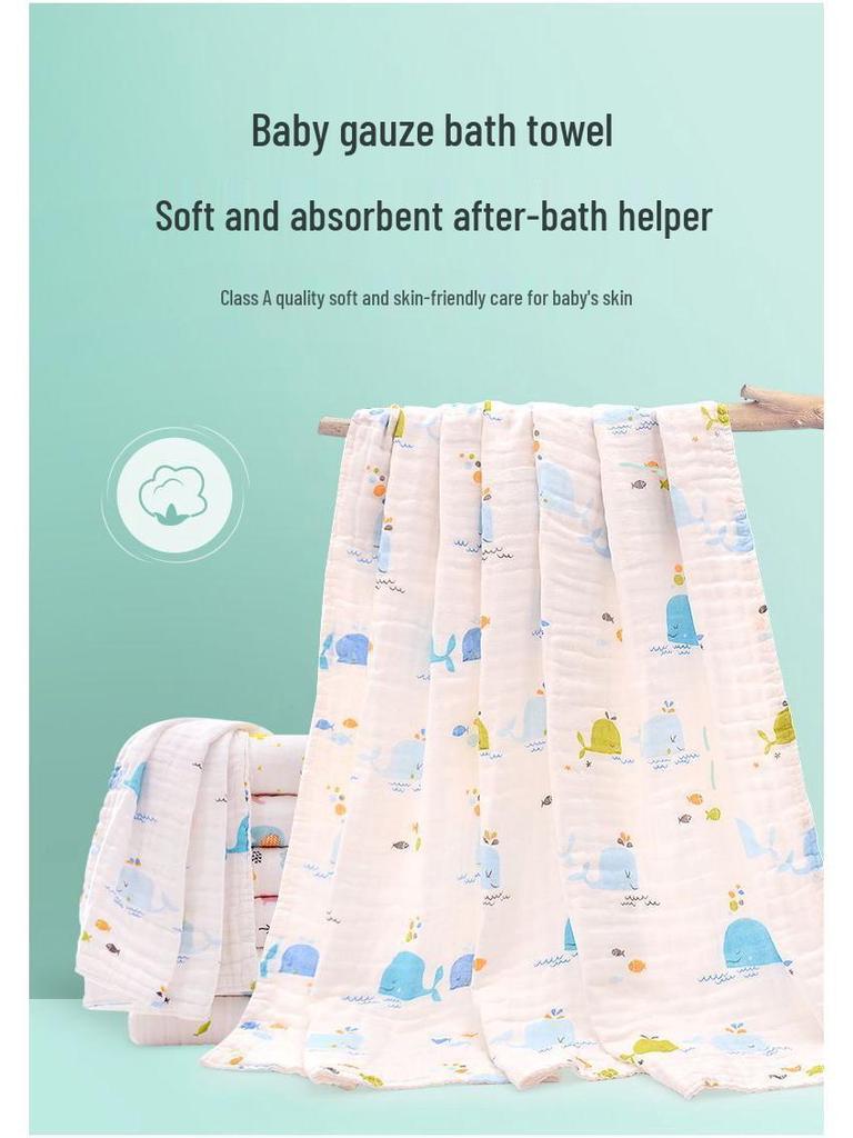 Superweiches sechslagiges Baumwoll-Babybadetuch & Puckdecke