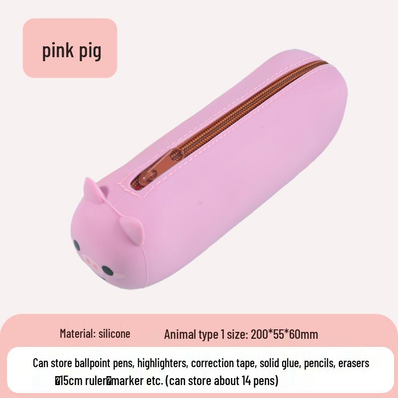 Silicone Pencil Case - Cute Japanese Style for Kids, Perfect for Elementary to Junior High School Students.
