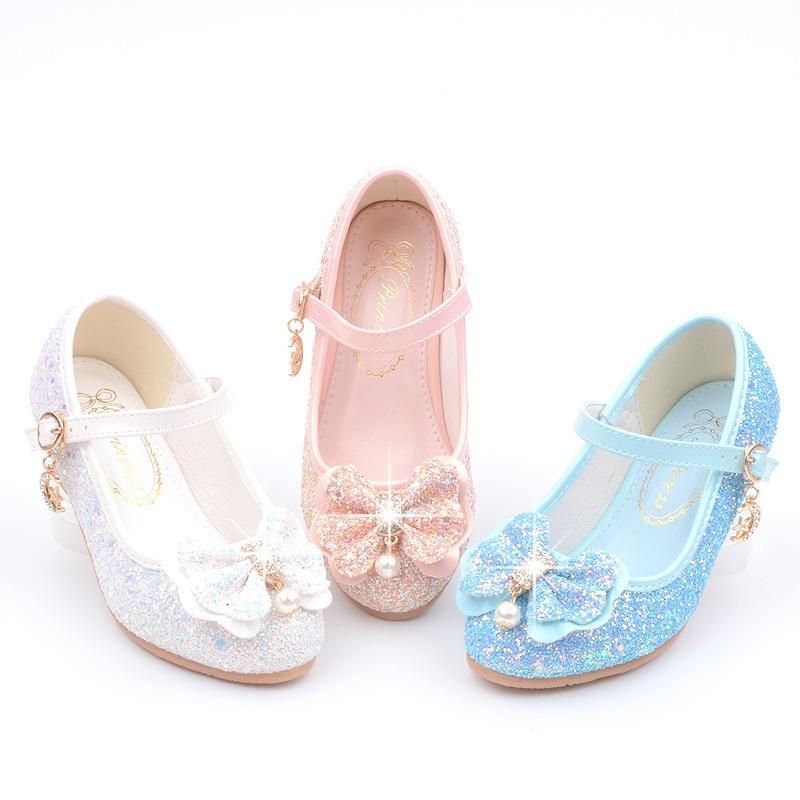 Girls' Fashionable High Heels Korean Style Princess Shoes Student Performance Leather Shoes
