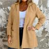 Women's Fashion Casual Plus Size Hooded  Long-Sleeve Solid Jacket