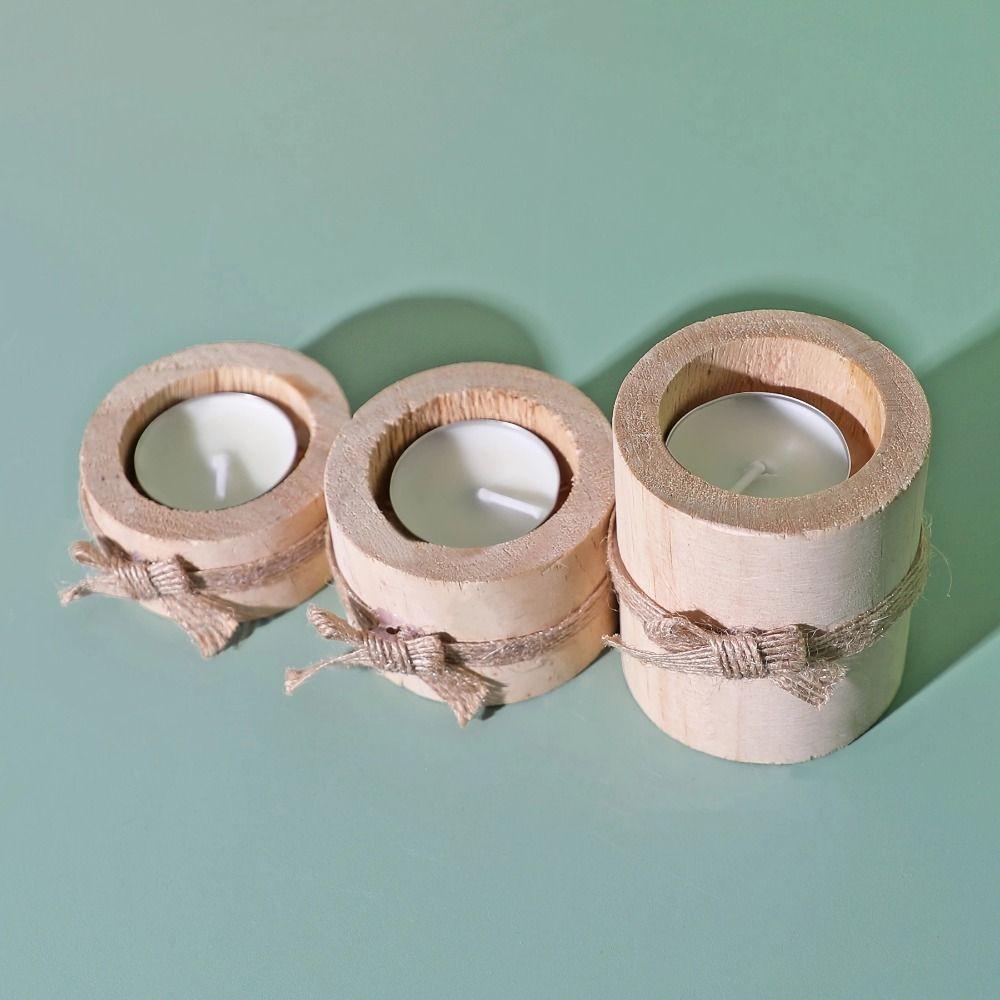 Woode Craft Tree Stump Candle Stand Handmade Succulent Plant Pot Wooden Candle Holders  Props
