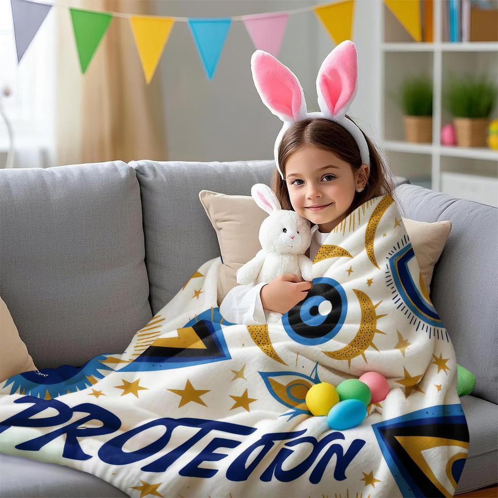 PROTECTION Evil Eye Totem Art Print Flannel Blanket for Adult Quality Soft Warm Universal Blanket for Travel Picnic Home