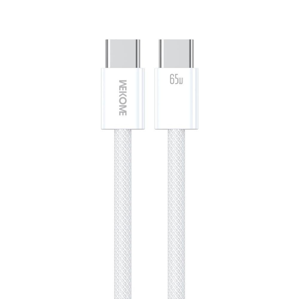 

WEKOME WDC-21 1m USB-C to USB-C Charger Cable Nylon Braided 65W Fast Charging Cord White