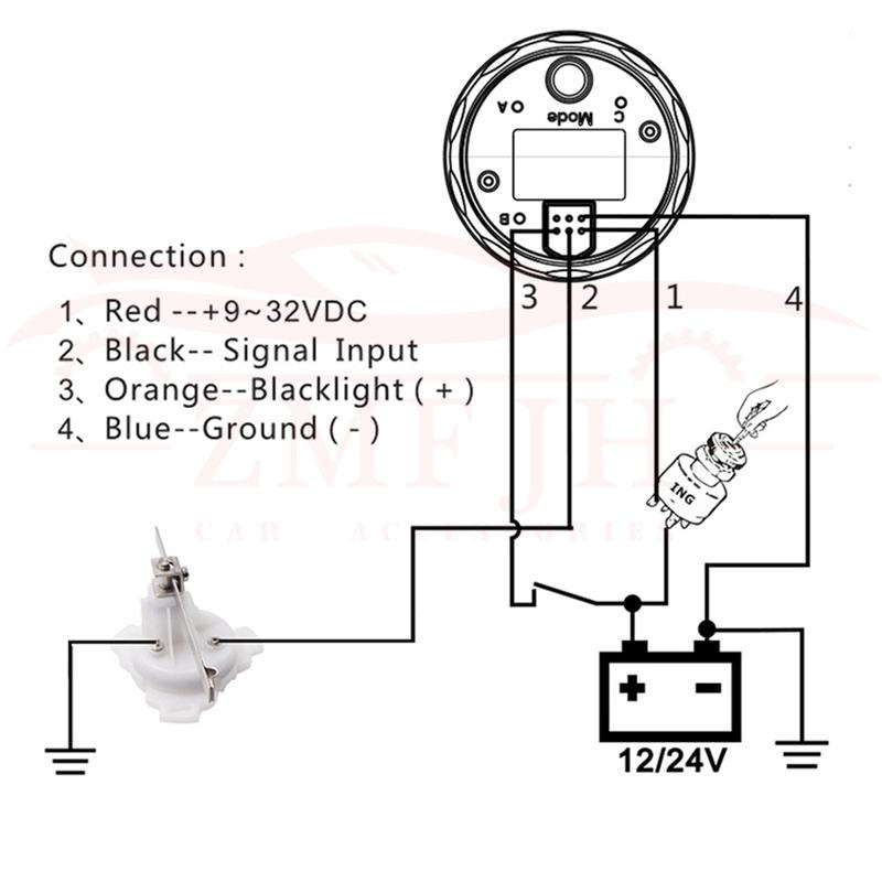 ZMFJH 0-190ohm Waterproof Boat Marine Rudder Angle Indicator 8 Color Backlight 52MM Rudder Angle Gauge Meter STBD-PORT 12V24V
