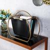 Organizzatore di Riviste in Ferro e Pelle Leggero Stile Nordico Borsa Minimalista da Soggiorno per Decorazione Casa e Ufficio