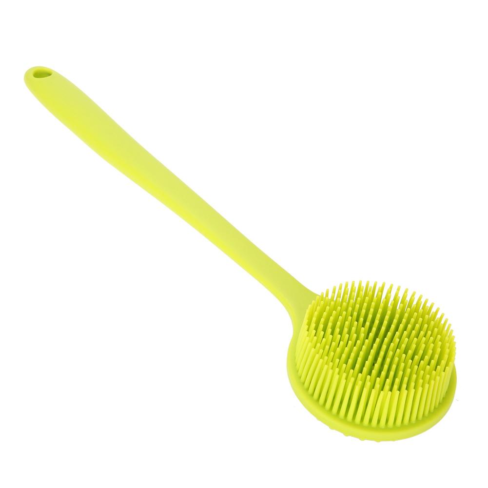 Silicone Soft Long Handle Shower Exfoliating Brush Body Scrubber Bath Shower Massage Brush