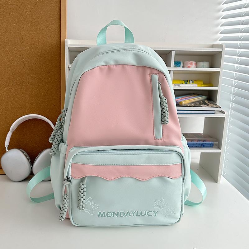 High-value schoolbag for girls, junior high school students, large-capacity backpack, dopamine soft girl travel backpack