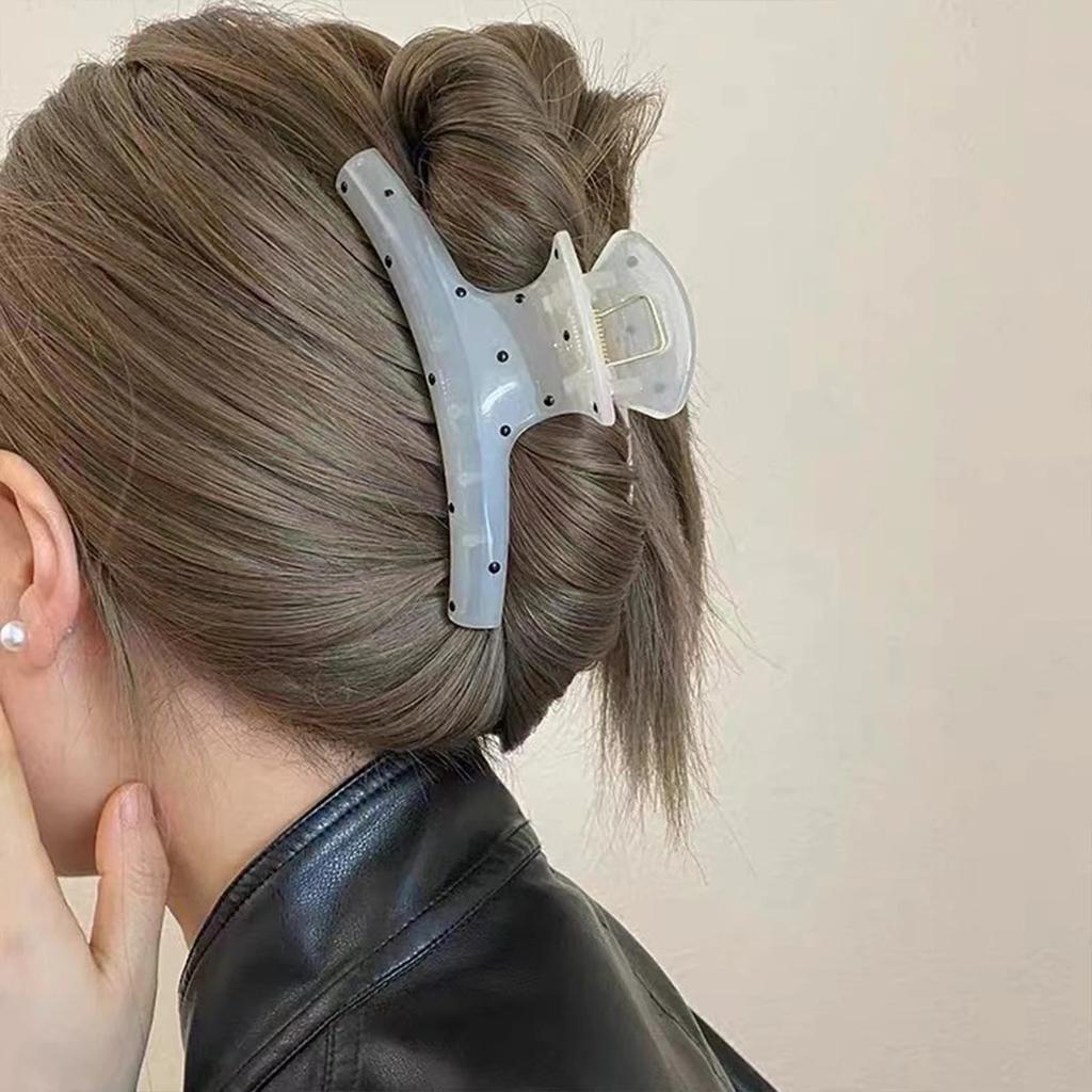 1/2pcs/Set Women's Elegant Sweet Bow Polka Dot Large Hair Claw Clips,For Women's Daily Use,Valentine's Day