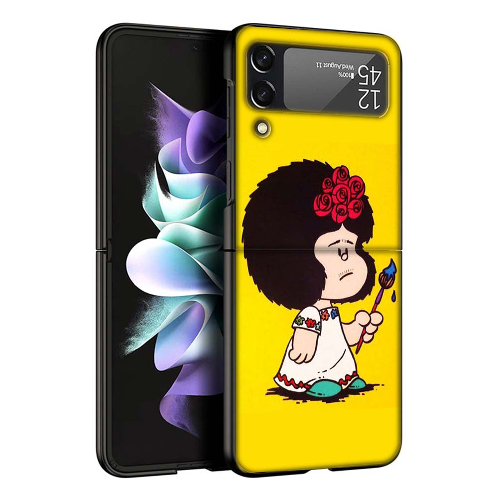 Mafalda Cartoon Phone Case For Samsung Galaxy Z Flip7 Flip6 5G Flip5 Flip4 Flip3 ZFlip 7 6 3 4 5 Shockproof Back Cover Galaxy Z