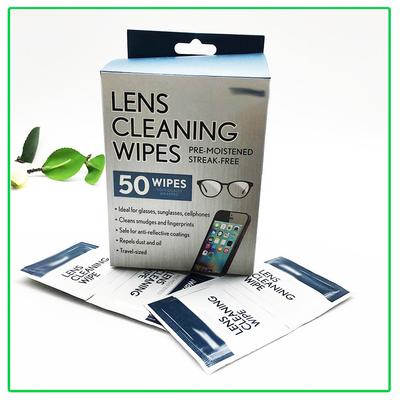 50 Wipes Disposable Wipe Lenses Mobile Phone Screen Cleaning Wipes, Anti-fog Effect Glasses Wipes