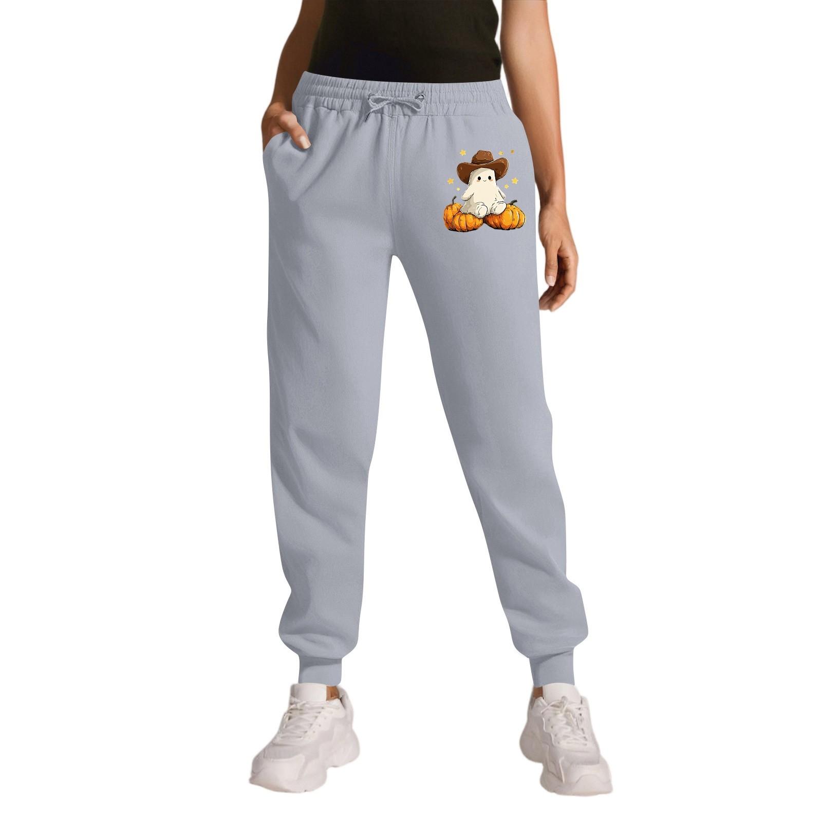 

Women s Sports Halloween Print Drawstring Pocket Casual Workwear Pants M