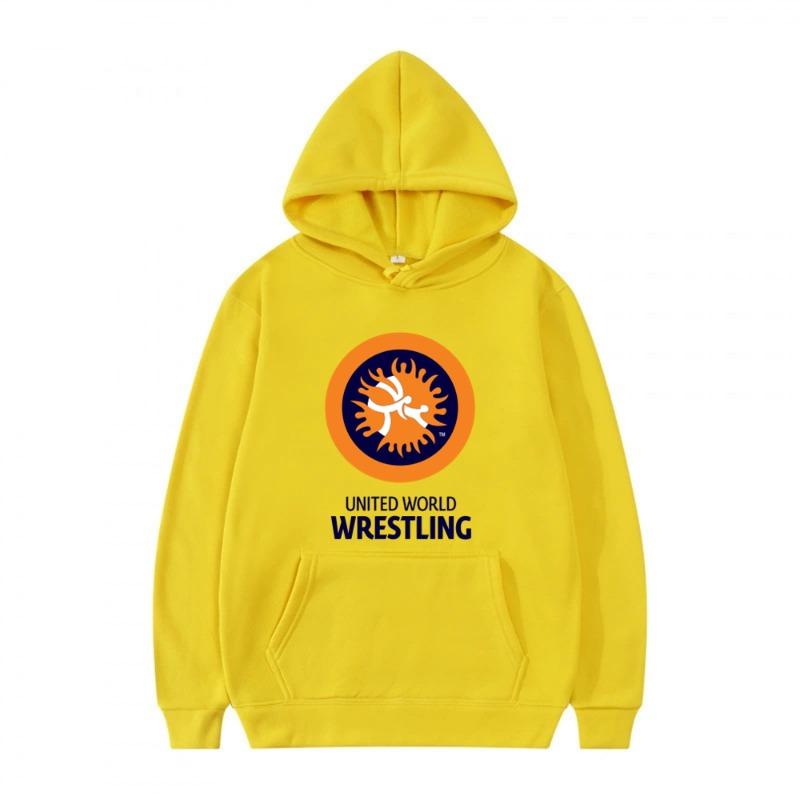 Herbst Winter United World Wrestling Sweatshirt Cooles Herren Pullover Mode UWW Hoodies Unisex Streetwear Tops 5XL yellow