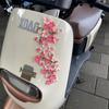 32 Pcs 3D Peach Blossom Car Sticker Resin Flower Decoration Sticker DIY Self adhesive Lifelike Decal for Motorcycle Car Scooter