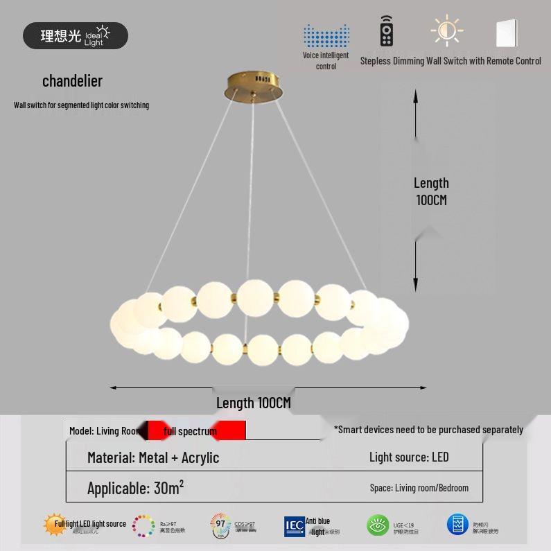 Italian Cream Minimalist LED Pendant Lamp for Living Room and Stairwell