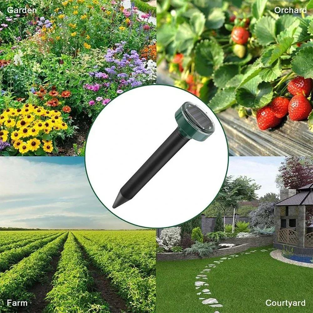 1/2/4PCS Solar Powered Ultrasonic Pest Repeller Waterproof Mole Snake Mice Rodent Repellent for Outdoor Garden Yard Farm