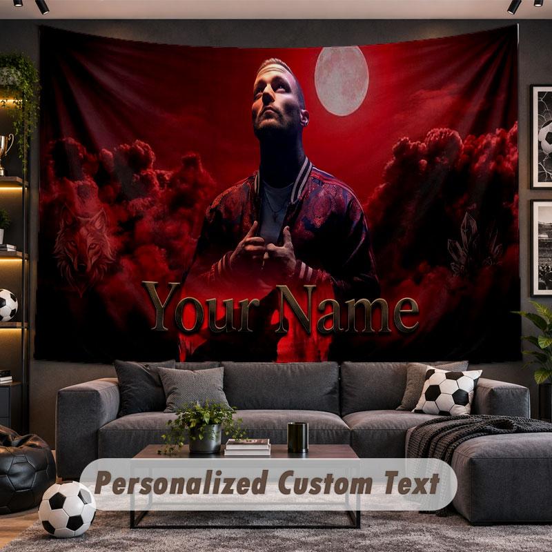 Wall Hanging Tapestry Custom NameKontra K Pattern Personalized Printed Fabric Wall Decor