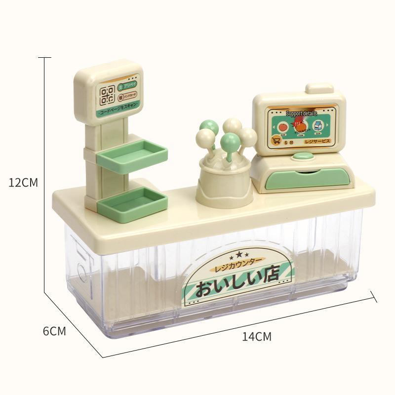 Mini Play Supermarket Cash Register Set with Pretend Snacks and Lollipop Rack