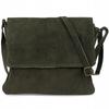 Women's Leather Suede Crossbody Bag Italian B5 Spacious Messenger Bag