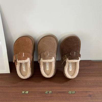 Height-increasing Thick-soled Versatile Warm-keeping, Piled and Thickened Snow Boots for Women's Autumn and Winter Fluffy Slippers, Wearing a Cotton M