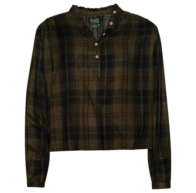 Superdry Check блузка с длинным рукавом