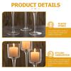 Frcolor Candle Holder Glass Set of 3 Tall Candle Stand Transparent Aroma Candle Candlestick for Home Dining Room Romantic Atmosphere