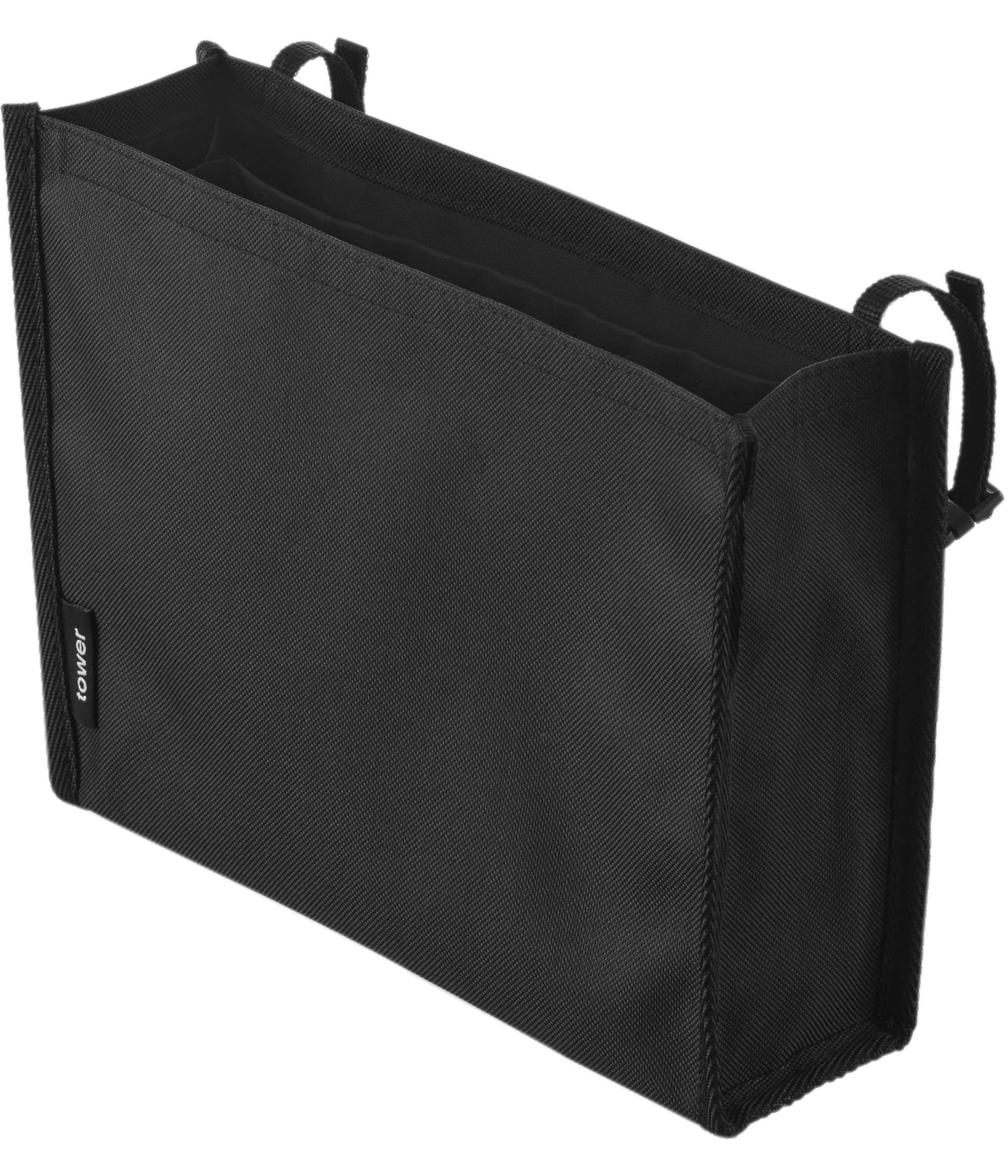 

Yamazaki Tower Bedside Pocket with Laundry Basket Clip and 27cm W x 8cm D x H Not Easy to Attach with 10437 Net, Black, 19.5cm (Belt Included), чёрный