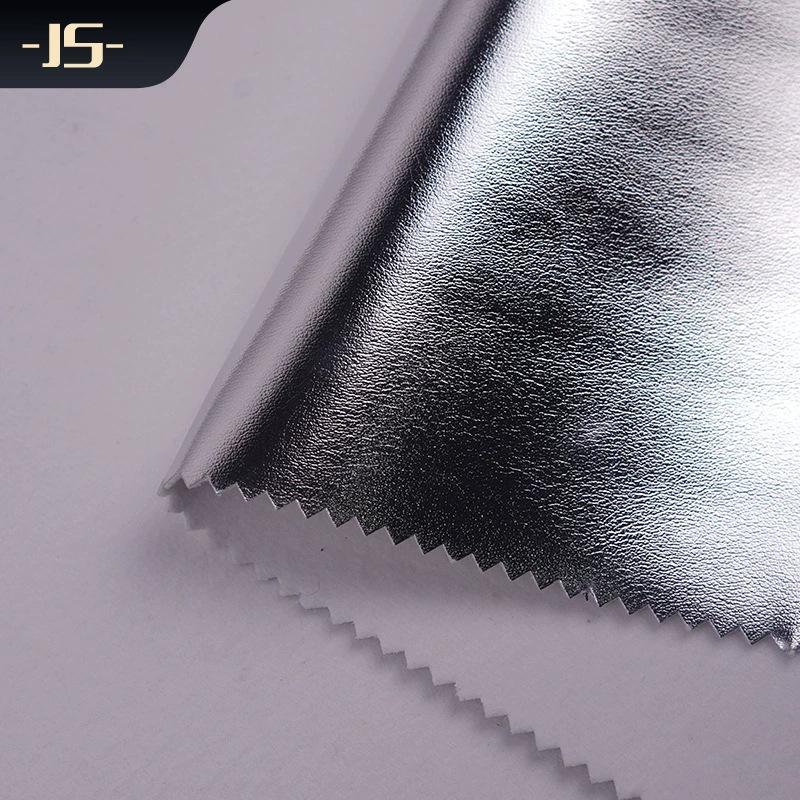 Iridescent Metal-Texture PU Leather with 1.2mm Cotton Fluff Backing for Luggage and Glasses Case Packaging