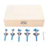 5PCS Boring Drill Bits Hex Shank Adjustable Hole Opener Set for Concealed Hinge Installation 15mm 20mm 25mm 30mm 35mm