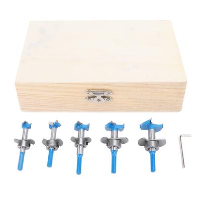 5PCS Boring Drill Bits Hex Shank Adjustable Hole Opener Set for Concealed Hinge Installation 15mm 20mm 25mm 30mm 35mm