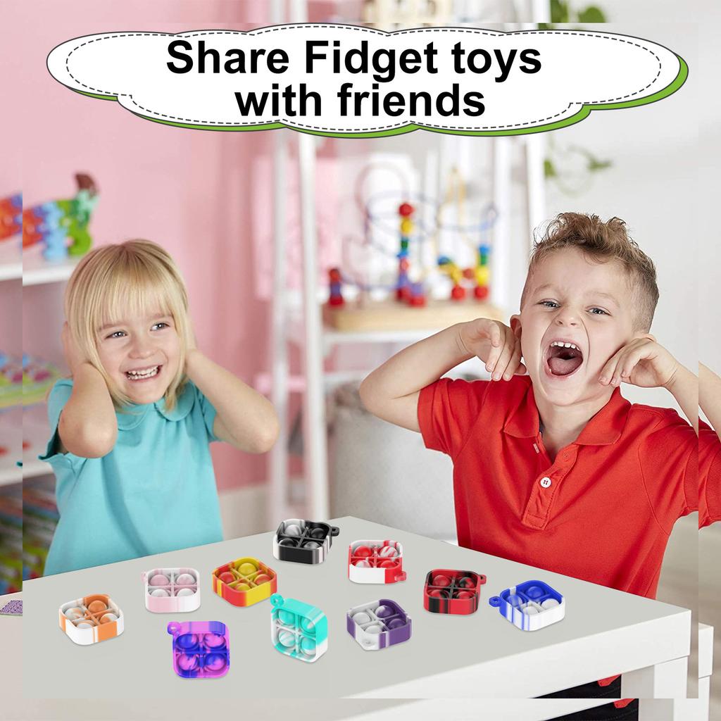 Toys Toys 10/30/50Pcs Pop Keychains Fidget Bulk Push Stress Relief Sensory Classroom Prizes Birthday Party Favors