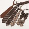 Jk Retro Brown Plaid Striped Japanese Coffee Lazy Free Tie Bachelors Bow Tie College Trendy
