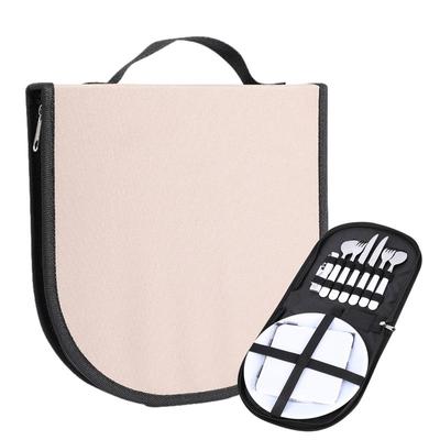 Naczynia zewnętrzne Talerz Miska Pojemnik na żywność BBQ Piknik Torba do przechowywania naczyń obiadowych Camping Stal nierdzewna Talerz Miska Torba do przechowywania